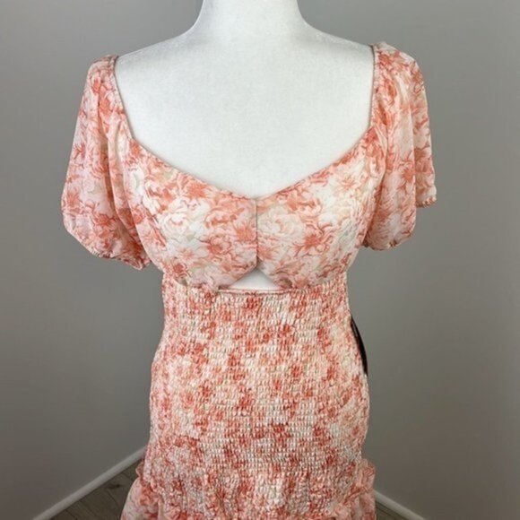 J for Justify Floral Smocked Mini Dress Size Large NWT - Picture 2 of 7